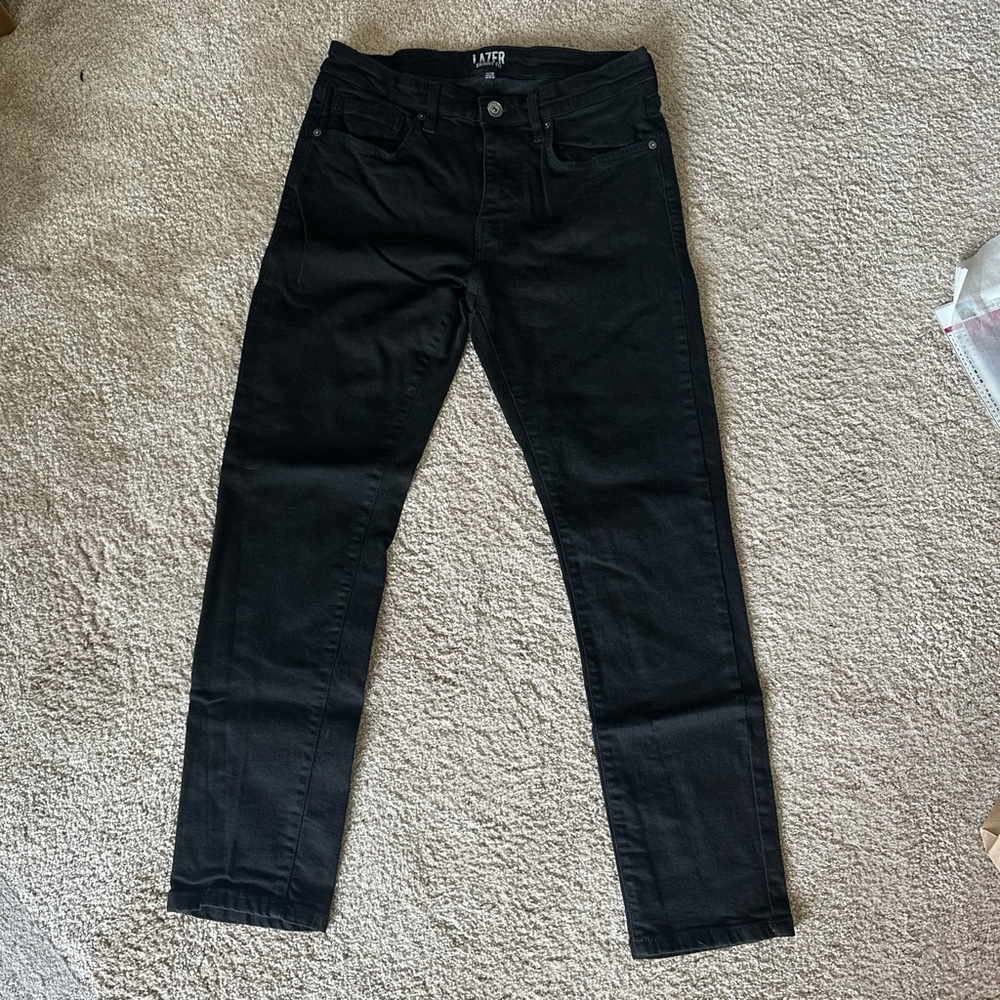 Black Chino Pants with Straight Leg Cut